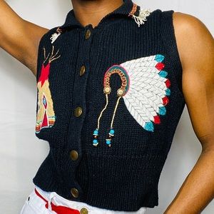 Sharon young western knit vest